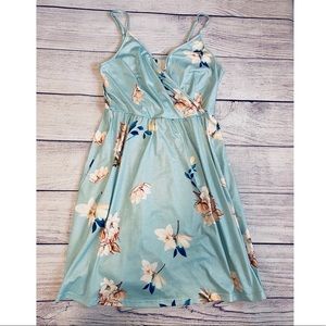 Blue flower spaghetti strap dress